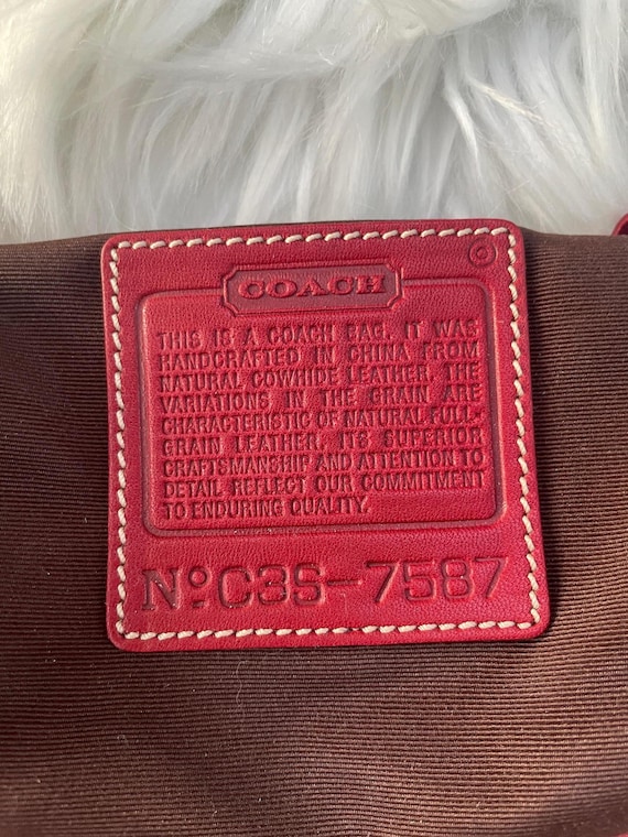 Vintage Coach Red Demi Hampton Shoulder Bag With Original Hangtag