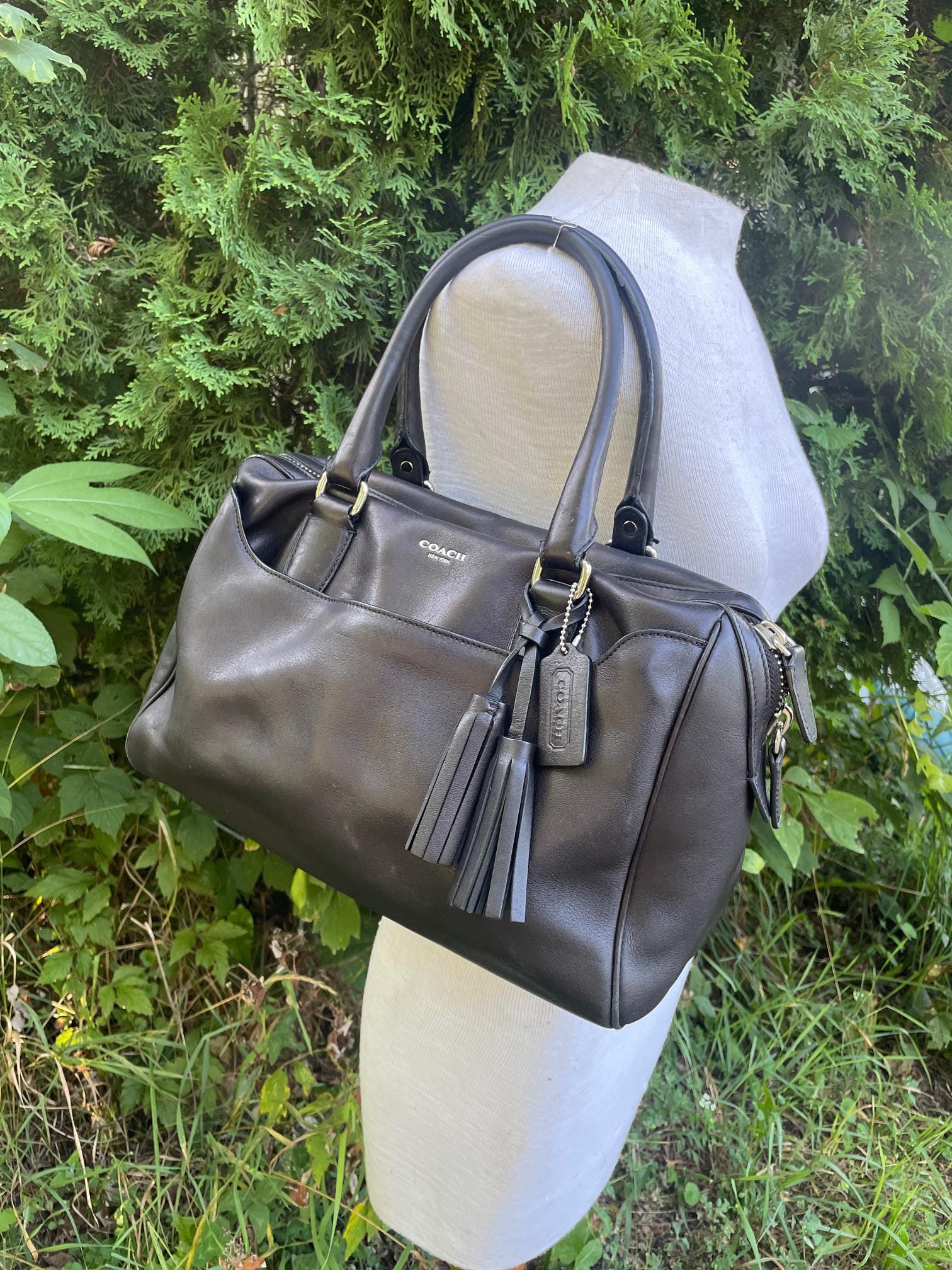Coach Black Legacy Haley Satchel With Tassels and Original Hangtag 