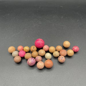 Vintage Clay Marble Lot - Various Sizes - UV-Reactive