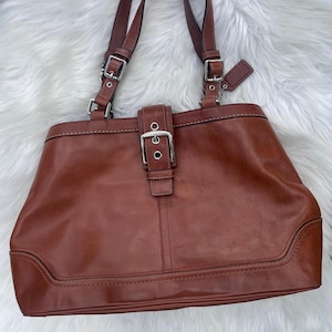 Vintage Coach Hampton Shoulder Tote, Original Hangtag and Brass Hardware - Number F12603