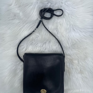 Vintage Black Coach Compact Pouch with Brass Hardware - Number 9620