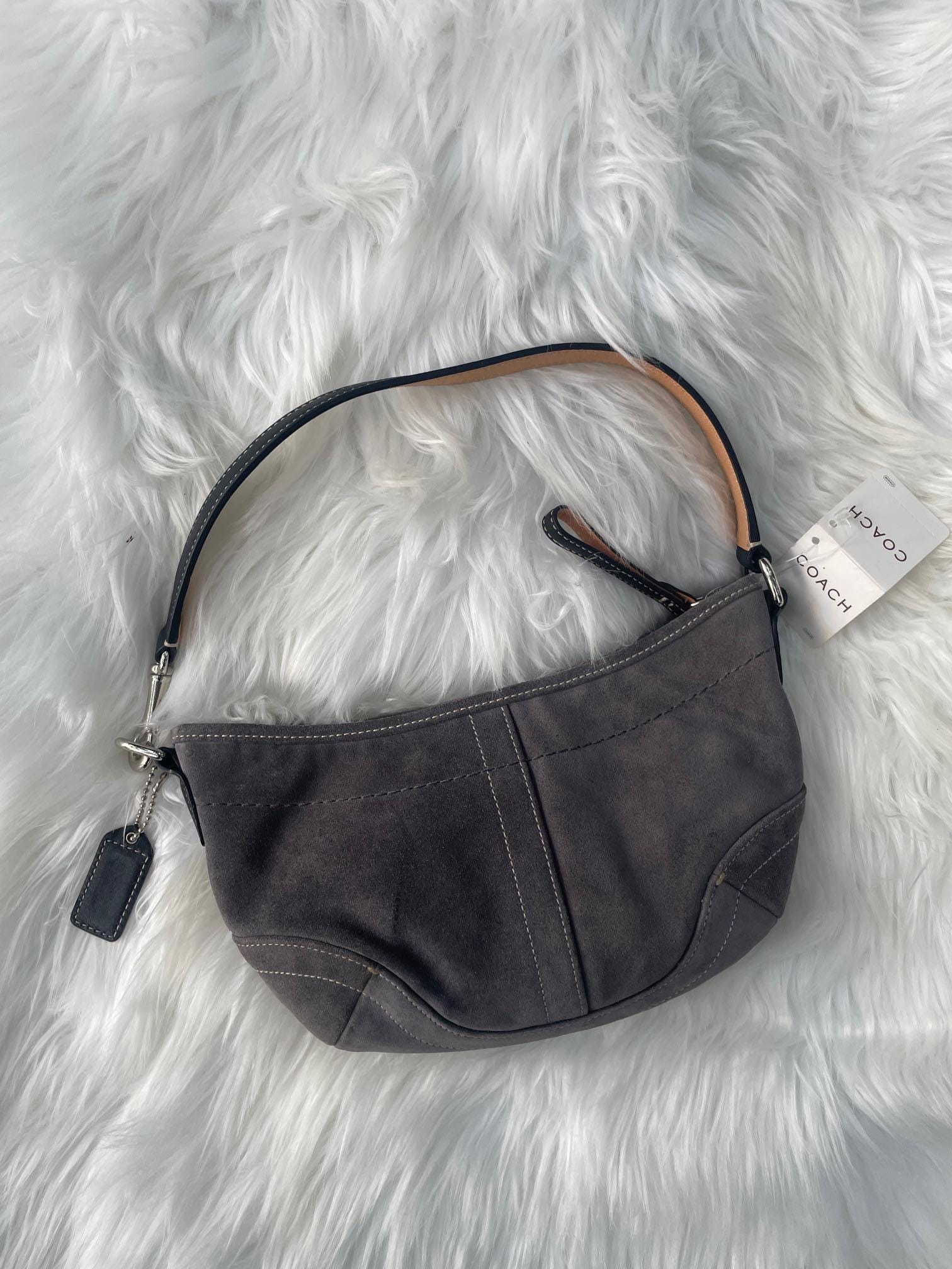 Coach Gray Suede Hobo Bag With Original Hangtag - Number