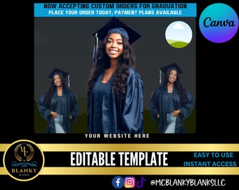 Lista de precios de graduación / Paquete de graduación / Anuncio de pedido de graduación / Plantilla Canva