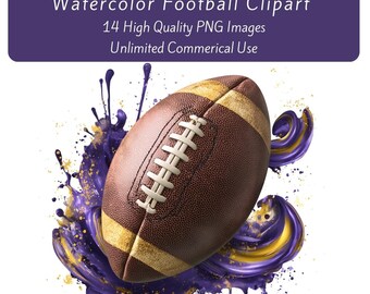 Clipart de futebol, Gráficos de futebol PNG, Arte para impressão de futebol, Clipart de tema esportivo, Gráficos de futebol em aquarela, Uso comercial