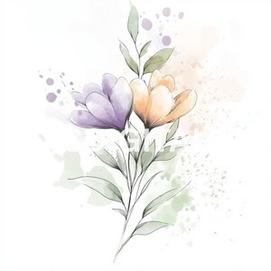 Flower Clipart Videos, Watercolor Floral Clipart, MP4 Videos, Digital Download Videos, Digital Marketing Reels, Animated Flower Clipart