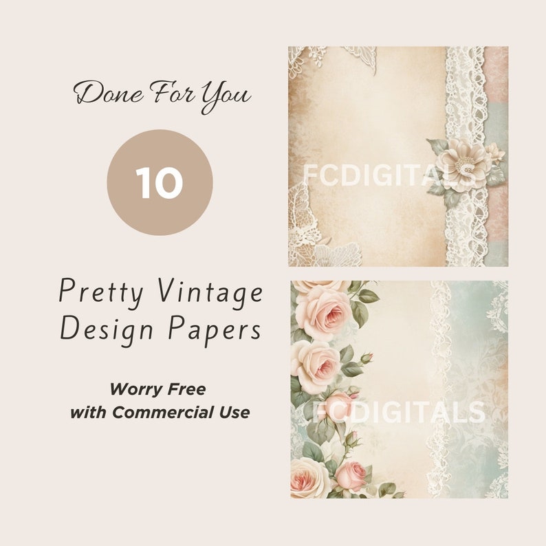 Vintage Digital Paper for Junk Journal, Beige Paper, Printable Paper ...