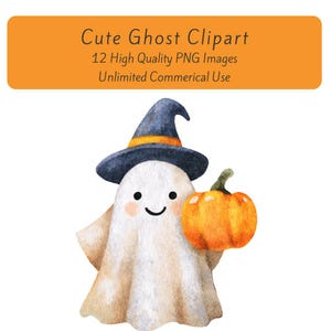 Cute Ghost Clipart, Halloween Clipart, Kids Halloween, SpookyClipart, Kids Paper Crafts, Cartoon Halloween Clipart, Printable Clipart