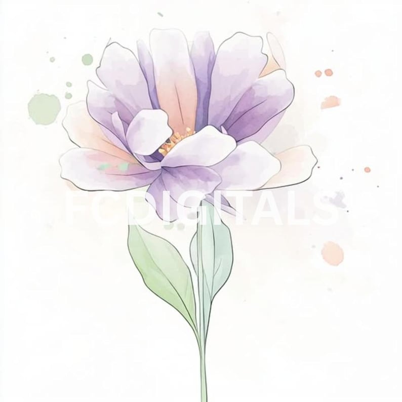 Flower Clipart Videos, Watercolor Floral Clipart, MP4 Videos, Digital Download Videos, Digital Marketing Reels, Animated Flower Clipart