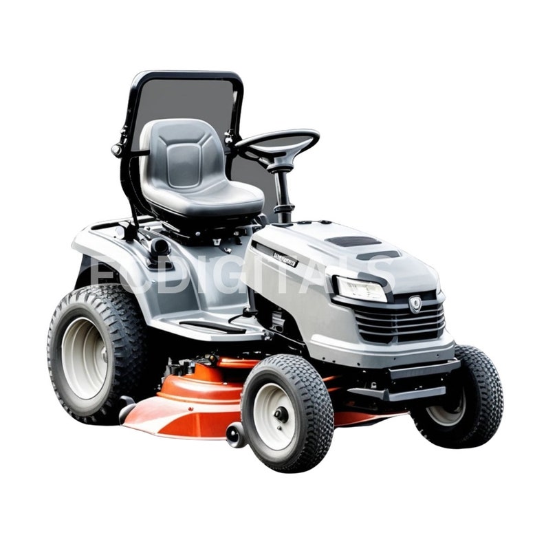 Lawn Mower Clipart, Gardening Clipart Images, Transparent Background PNG Clipart, Commercial Use, Scrapbooking Paper Crafts, Junk Journal