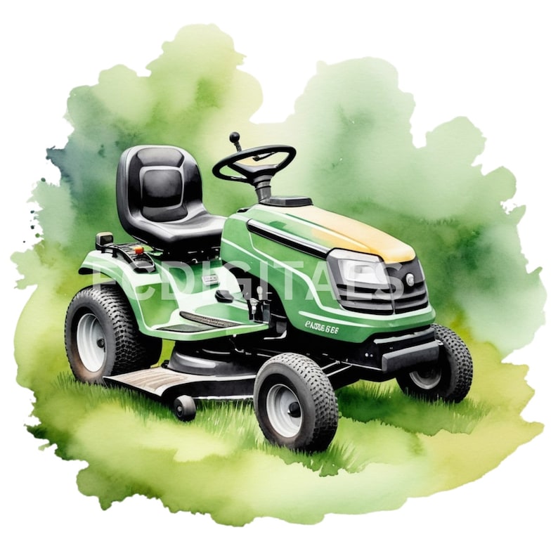 Lawn Mower Clipart, Gardening Clipart Images, Transparent Background PNG Clipart, Commercial Use, Scrapbooking Paper Crafts, Junk Journal image 8