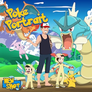 SALE! Custom Poke Poster Portrait- Anime Me Custom Art Poster Poke - Mother's Day Gift for Parents Funny Poke Cartoon