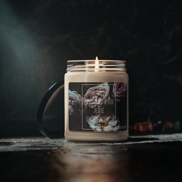 Midnight Rose Melancholy - Bougie de soja parfumée Dark Academia Inspired, 9 oz