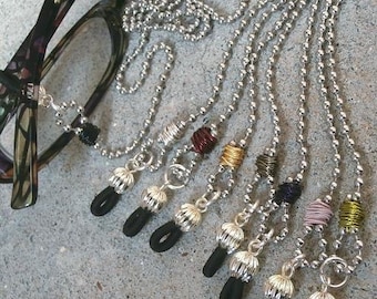 Eyeglass Chain, Glasses Chains, Eyeglass Leashes, COOL Eyeglass Chain Holder, Eyewear, YOUTHFUL, Choose Color/Length, Ball Chain, Industrial