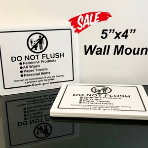 Bathroom Toilet Rules Acrylic Wall Mount Sign For Airbnb, Hotels, Bed & Breakfast And Short Term Rentals
