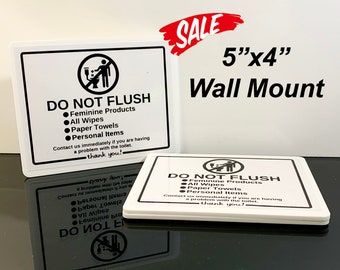 Toilet Rules Sign: Acrylic Wall Mount for Rentals (5x4)