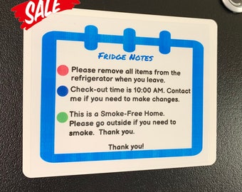 Airbnb Fridge Magnet Sign: Custom House Rules (5" x 4")