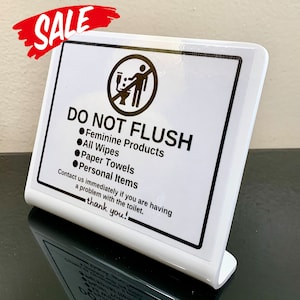 Bathroom Toilet Acrylic Counter Sign For Airbnb, Hotels, Bed & Breakfast And Short Term Rentals
