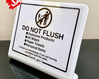 Bathroom Toilet Acrylic Counter Sign For Airbnb, Hotels, Bed & Breakfast And Short Term Rentals
