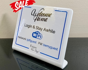 Custom Wi-Fi Sign: Airbnb, Hotel Guest Network & Password Display