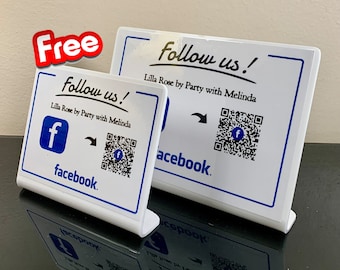 Facebook QR Code Acrylic Sign: Business Promotion + Bonus Sign