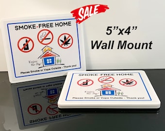 No Smoking Wall Mount Sign, Airbnb, VRBO (5x4")
