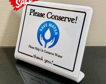 Save Water Acrylic Sign: Conservation Room Sign for Airbnb (5" x 4")