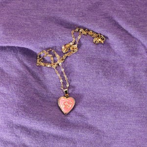 Pink Romantic Heart Locket- Cottagecore- Fairycore - Handcrafted Flower Jewelry- Whimsigoth- Goblincore- Romantic Academia- Gift for Her