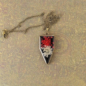 Dark Cottagecore Necklace-  Dark Academia Jewelry- Handcrafted Real Flower Necklace- Goblincore- Whimsigoth- Practical Magic- Gift for Her