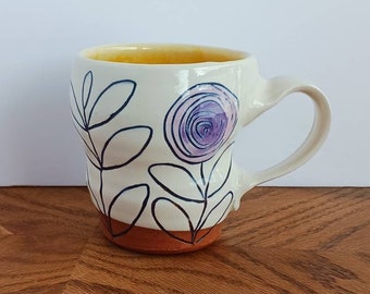 Handmade Ceramic Floral Mug