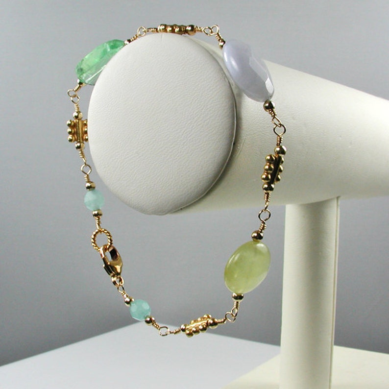 Colors of the Sea Bracelet Blue and Green Gemstones zdjęcie 4