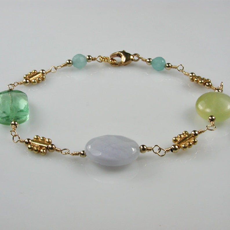 Colors of the Sea Bracelet Blue and Green Gemstones zdjęcie 2