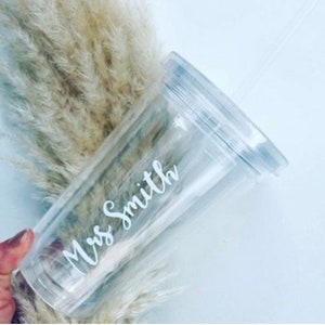 Personalised Tumbler With Straw Sipping Cup 500ml Cold Cup Iced Coffee Cup Milkshake Cupi