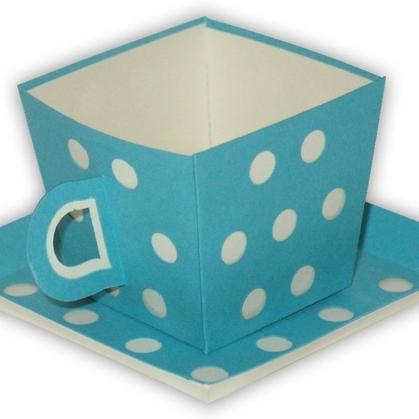 5 Polka-Dot Favor Teacups and Saucers (custom colors available)