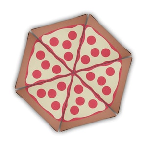 Pizza Pie DIY Digital PDF Gift Box Favor Modelo de cores para impressão (escolha de calabresa ou coberturas extras)
