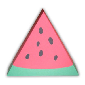 Modello a colori stampabile fai da te stampabile per scatola regalo per bomboniere in PDF digitale con anguria