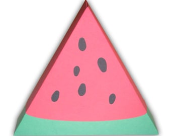 Watermelon Digital PDF Favor Gift Box Party Printable DIY Color Template