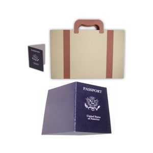 Ensemble de fête grande valise PDF numérique Modèles couleur imprimables Cadeau pour bagage, étiquettes cadeaux et cartes vierges (personnaliser les couleurs et le pays)