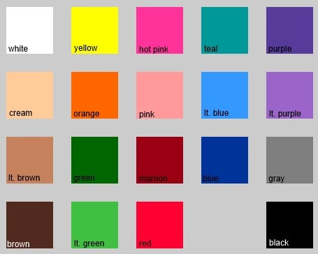 Add Color Combination to Your Order of Any of Our Digital PDF Templates ...