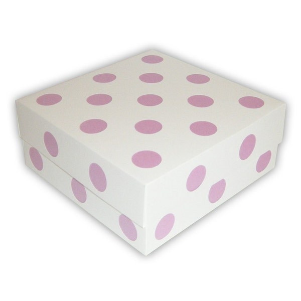 5 Large Polka-Dot Favor Boxes (custom colors available)