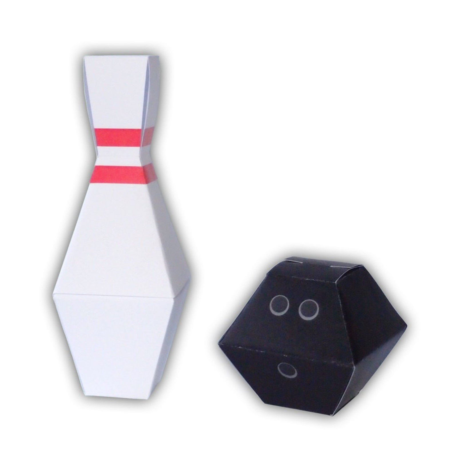 Bowling Ball Sports Favor Gift Box Party Printable Color Template