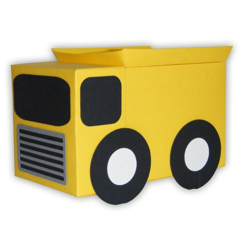 Dump Truck Gift Box Favor Printable Color Template Digital ...