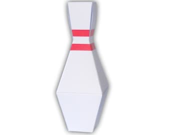 Bowling Pin Favor Geschenk Box Party Druckbare Farbvorlage Digitale PDF