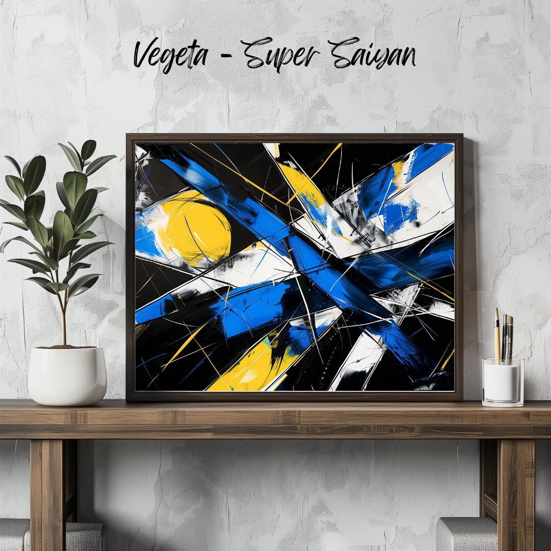 Vegeta Super Saiyan Abstract Art Print Dragonball Z Inspired 7 Aspect ...