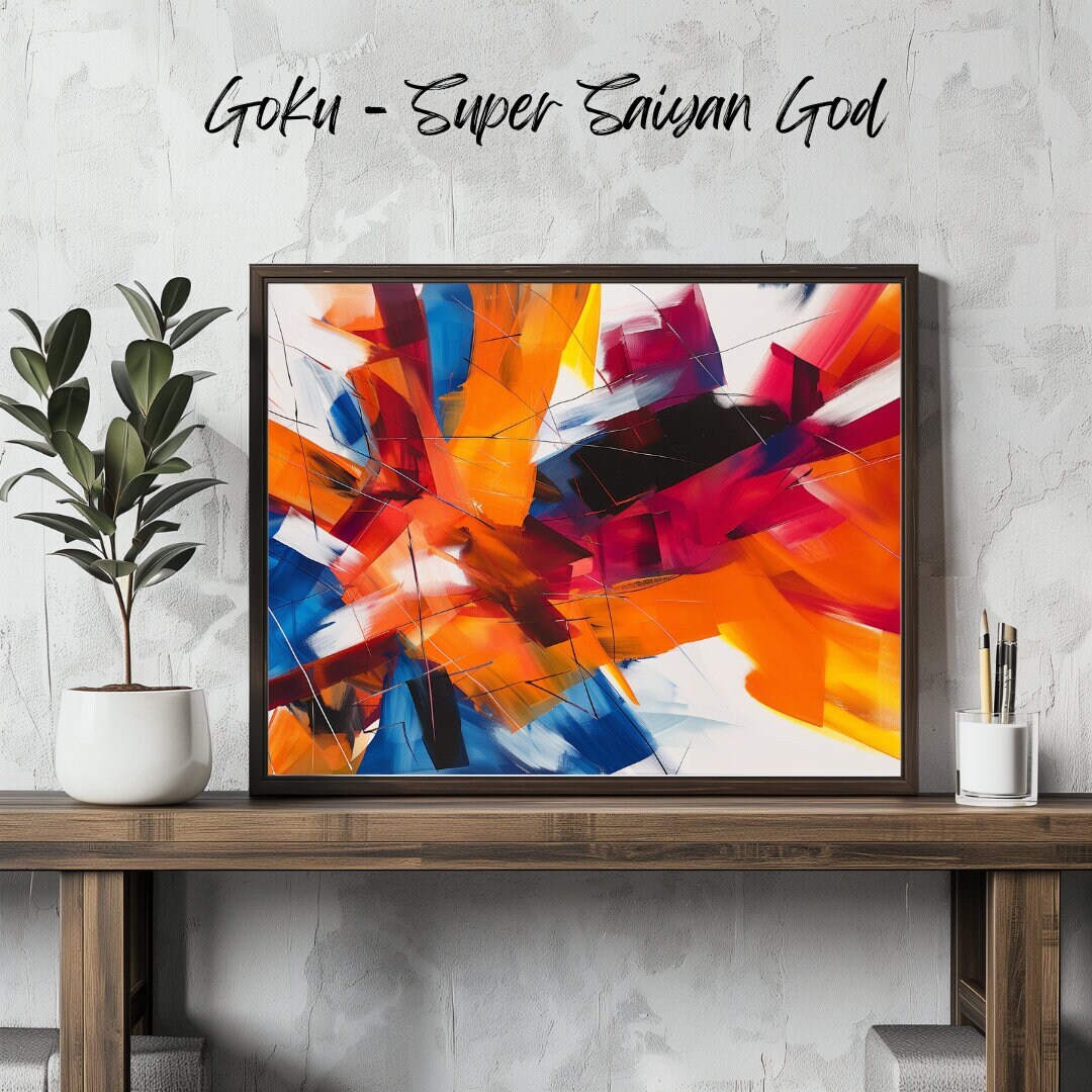Goku Super Saiyan God Abstract Art Print Dragonball Z Inspired 7 Aspect ...