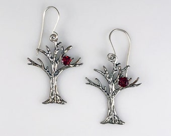 Silver Apple Tree Earrings