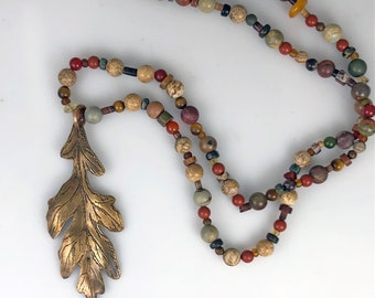 Autumn Oak Leaf Necklace