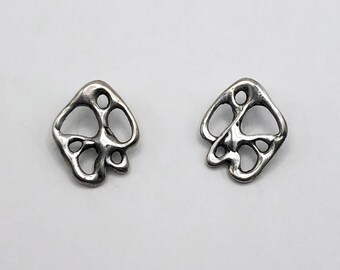 Silver abstract Post Earrings