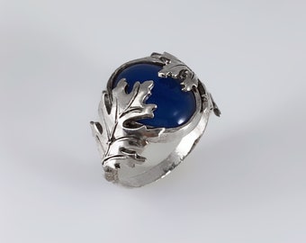 Silver Oak Leaves Ring