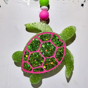Sea Turtle Car Air Freshener: Sparkly Shell, Beach Theme