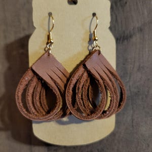 Leather Loop Dangle Earrings